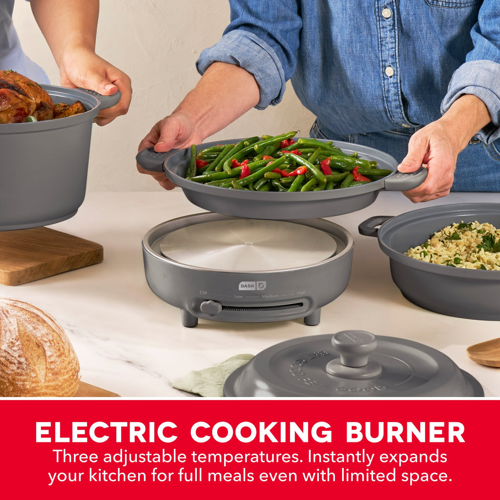 Stacks Ceramic Cookware Set with Electric Burner