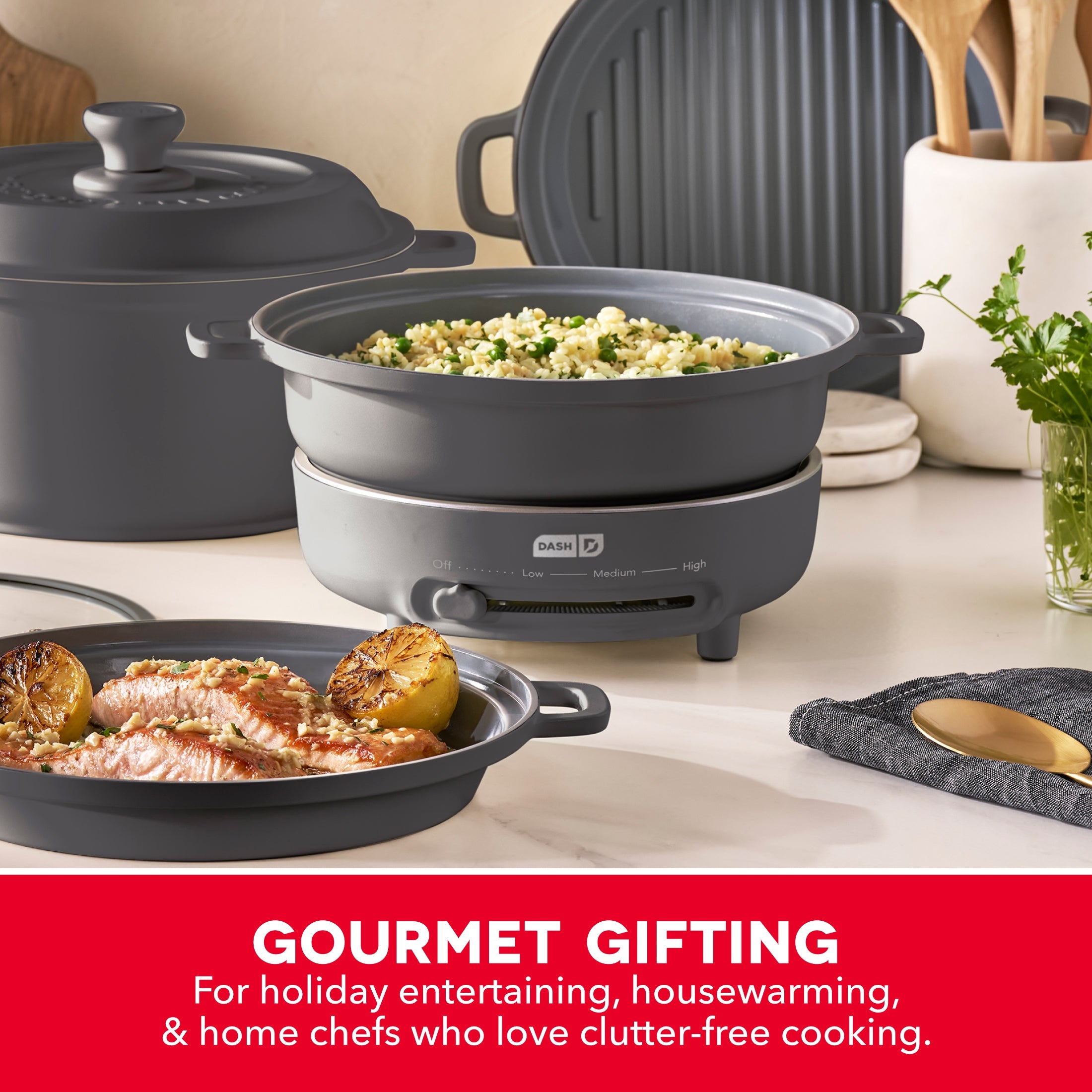 Stacks Ceramic Cookware Set with Electric Burner