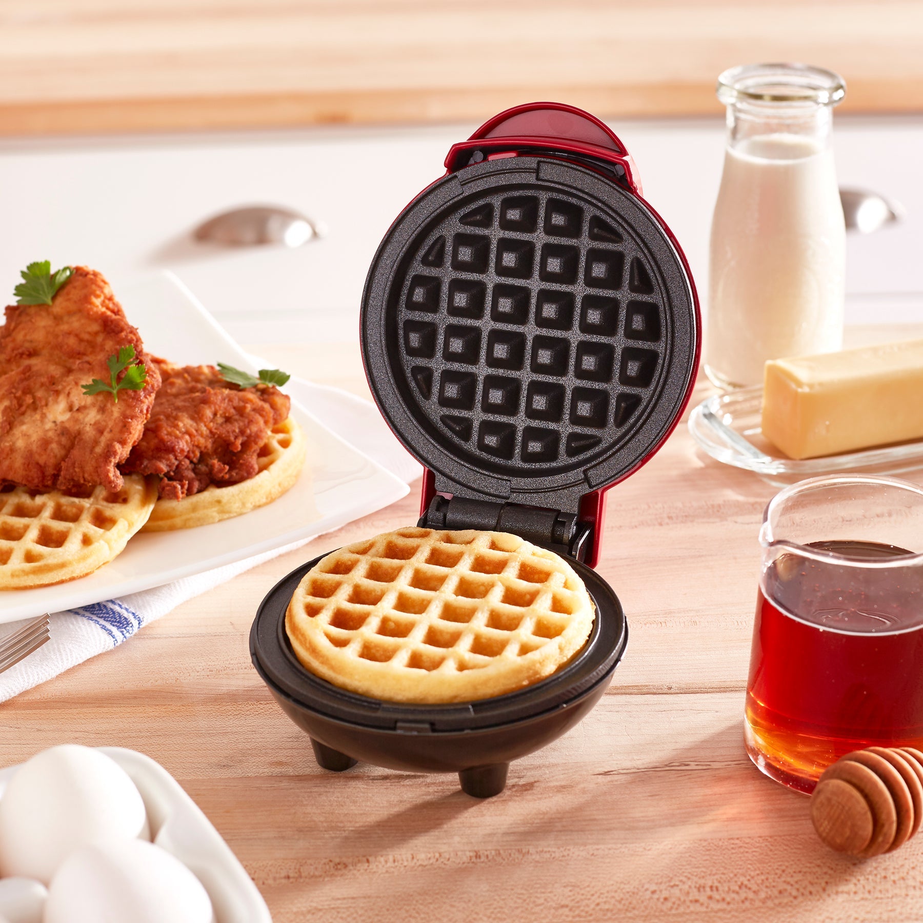 Freshly made waffle